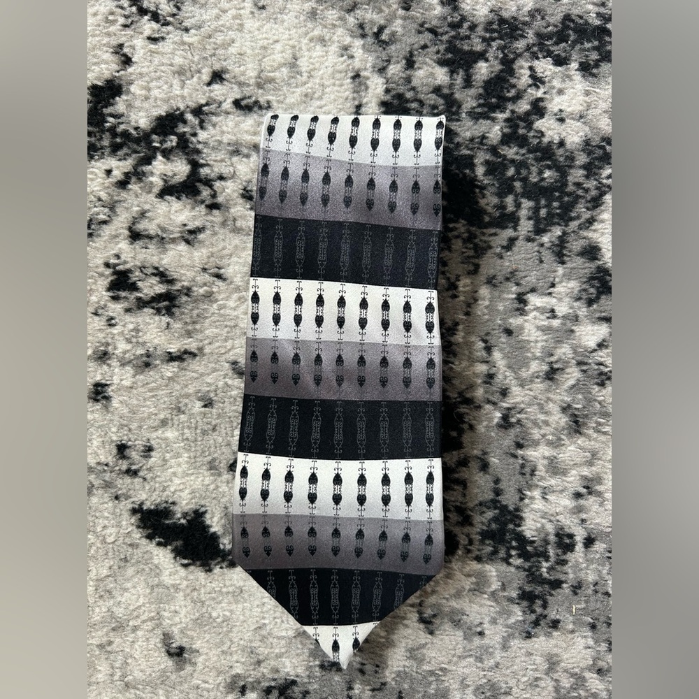 Giorgio Brutini Black & Gray Silk Tie